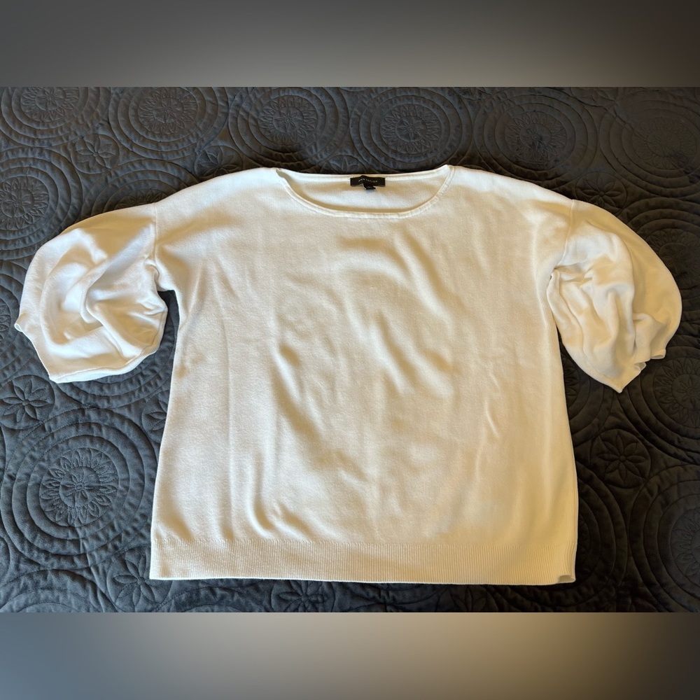 Ann Taylor 3/4 Puff Sleeve Sweater